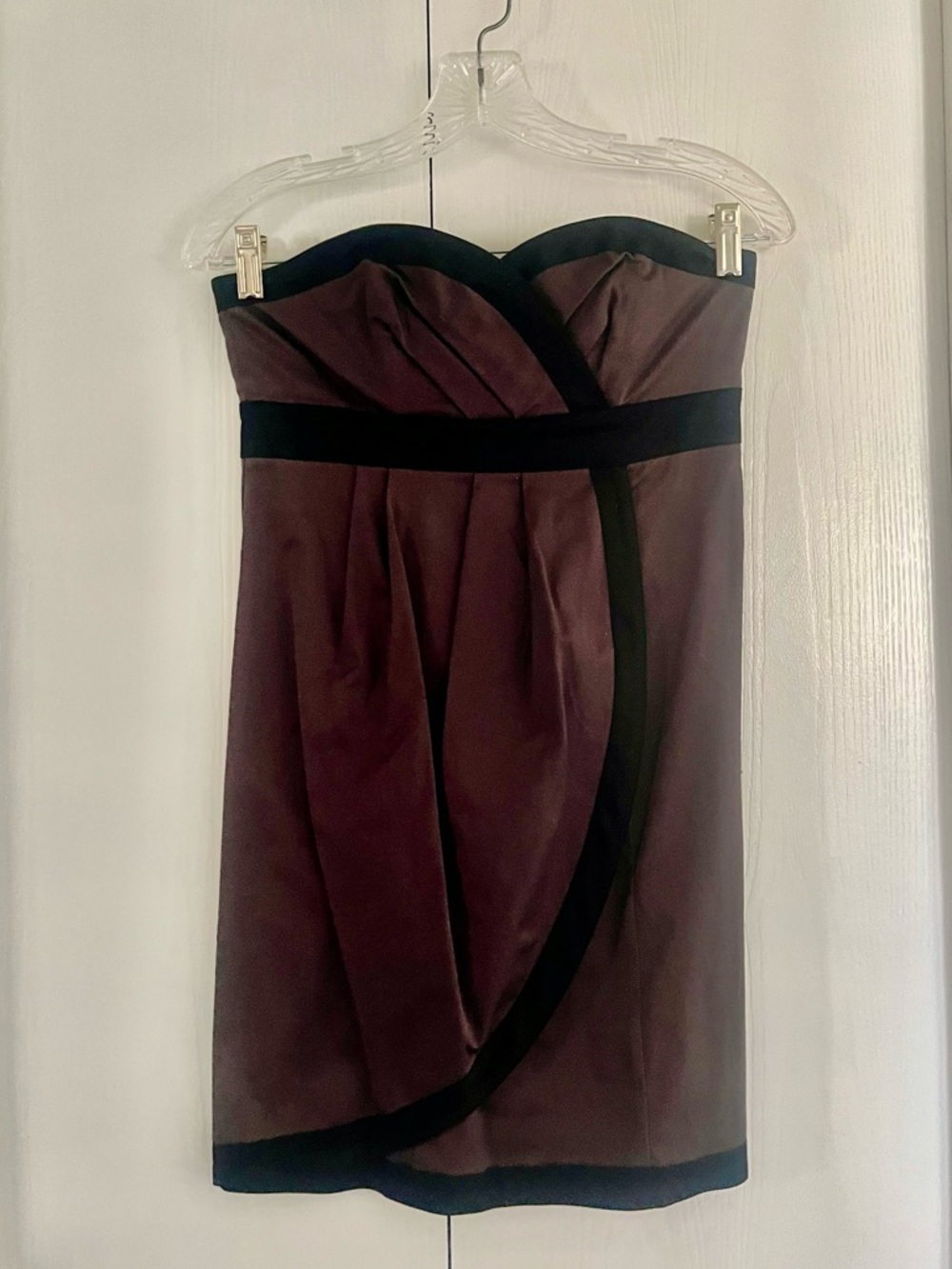 H&M Strapless Brown Dress with Black Trim